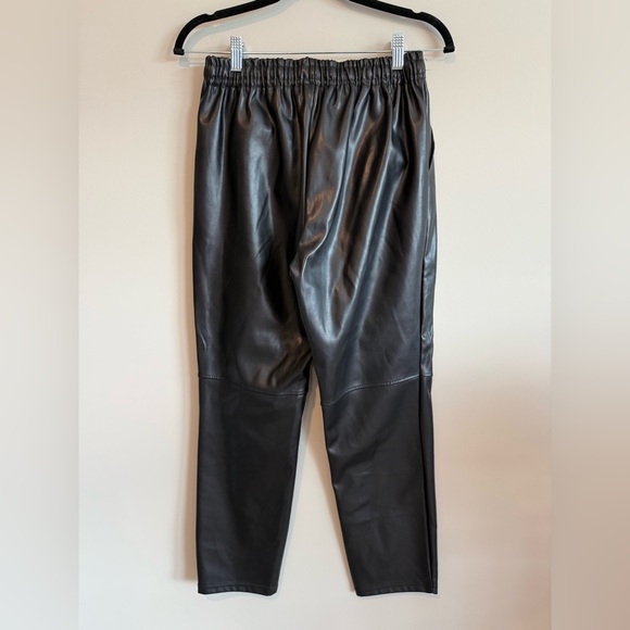 Laundry by Shelli Segal Faux Leather Black Joggers Pants - Picture 5 of 11
